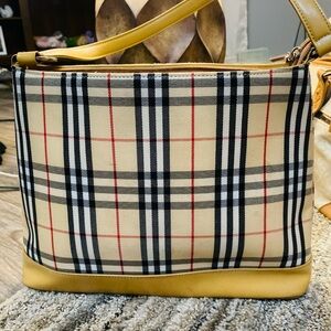 Tan and Black Check Shoulder Bag